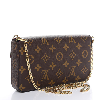 Louis Vuitton Monogram Pochette Felicie Chain Wallet Fuchsia 3 of 9