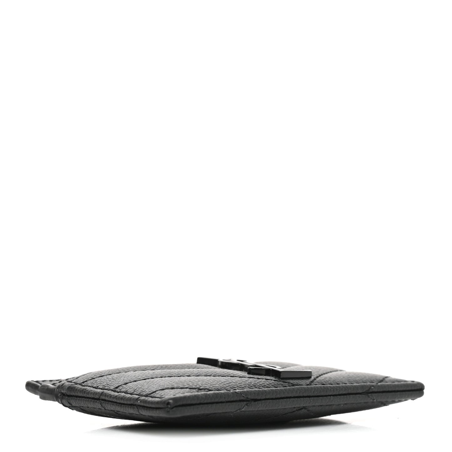 Grain De Poudre Matelasse Chevron Monochrome Monogram Credit Card Case Black