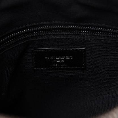 Saint Laurent Canvas Calfskin Belted Flat Messenger Bag Black 8 of 10