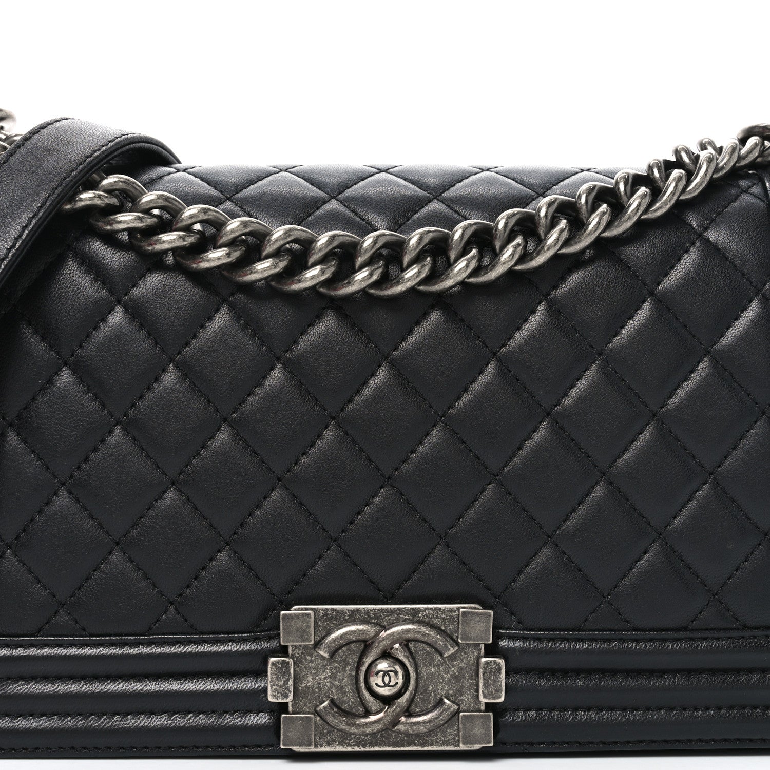 Chanel Lambskin Quilted Medium Boy Flap Black 8 of 10