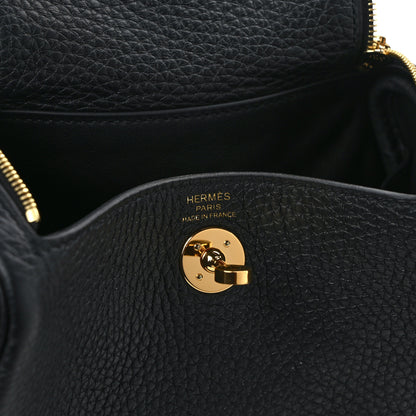 Hermes Taurillon Clemence Mini Lindy 20 Black 6 of 14