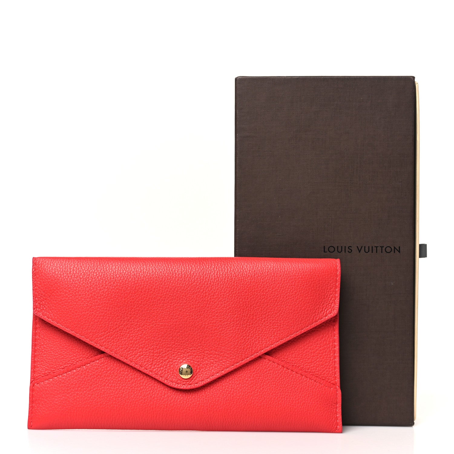 Louis Vuitton Calfskin Envelope Pouch Red 8 of 8