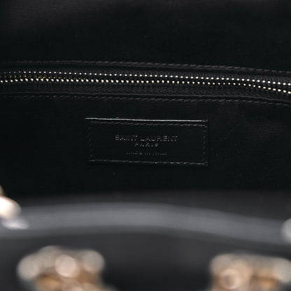 Saint Laurent Shearling Lambskin Joe Backpack Black 6 of 9