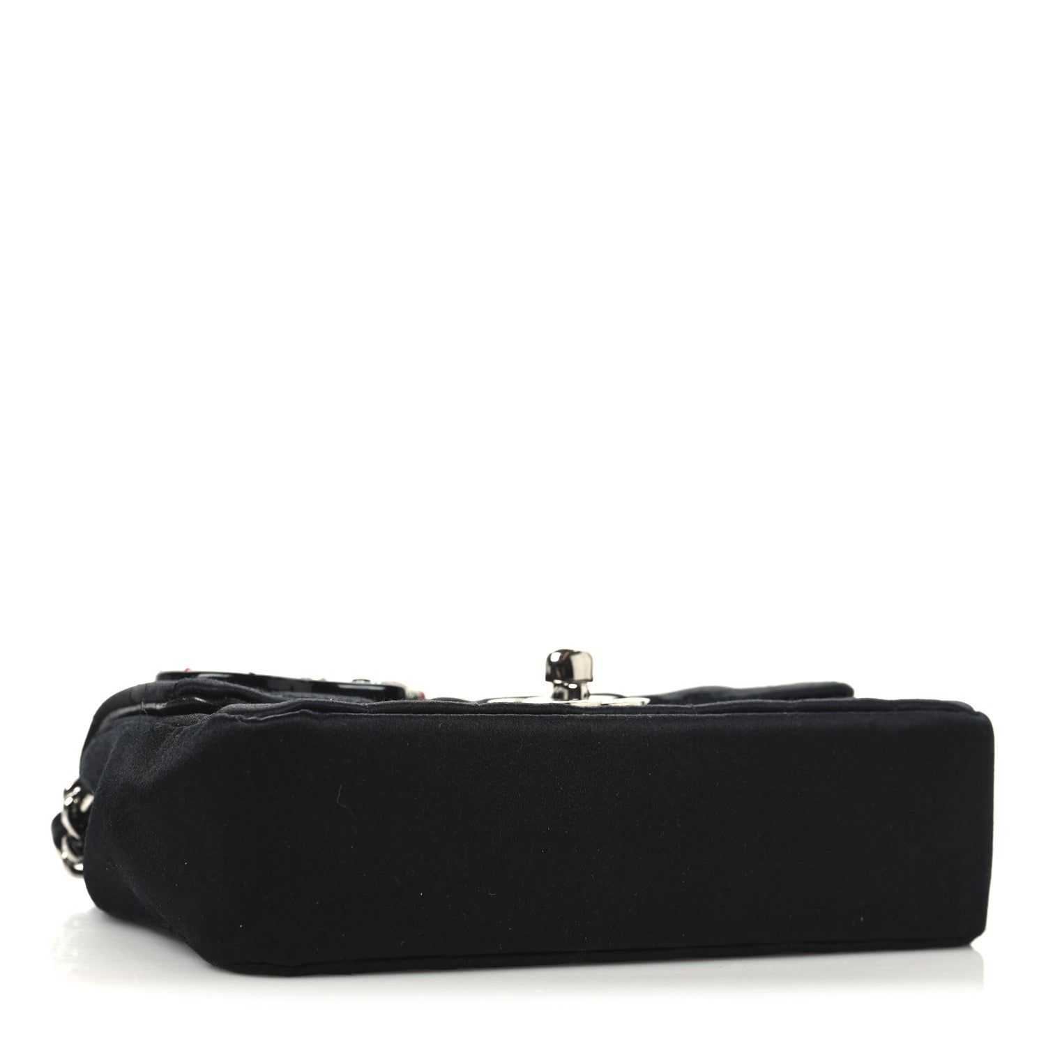 Chanel Satin Square Quilted Lipstick Charm Mini Flap Black 4 of 11