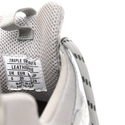 Balenciaga Metallic Fabric Mesh Womens Triple S Sneakers 39 Silver 8 of 11