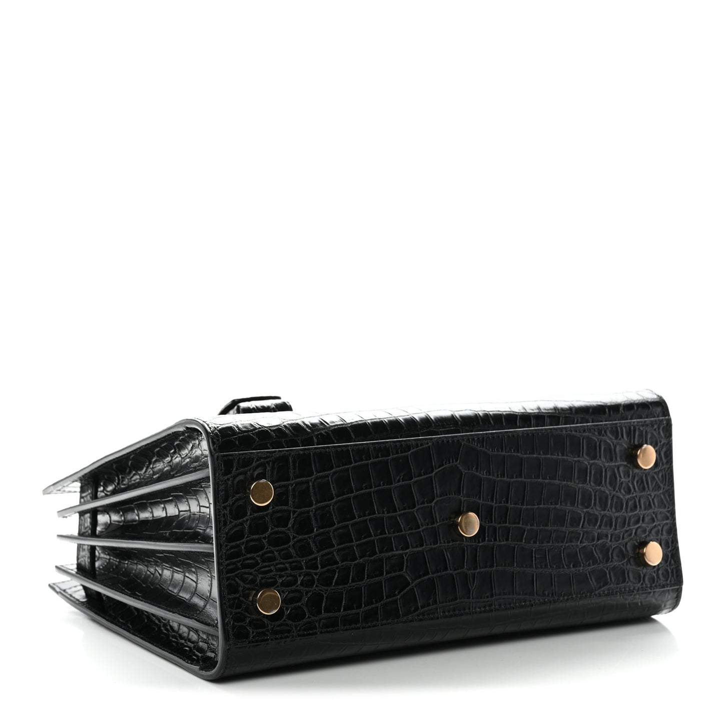 Calfskin Crocodile Embossed Baby Sac De Jour Black