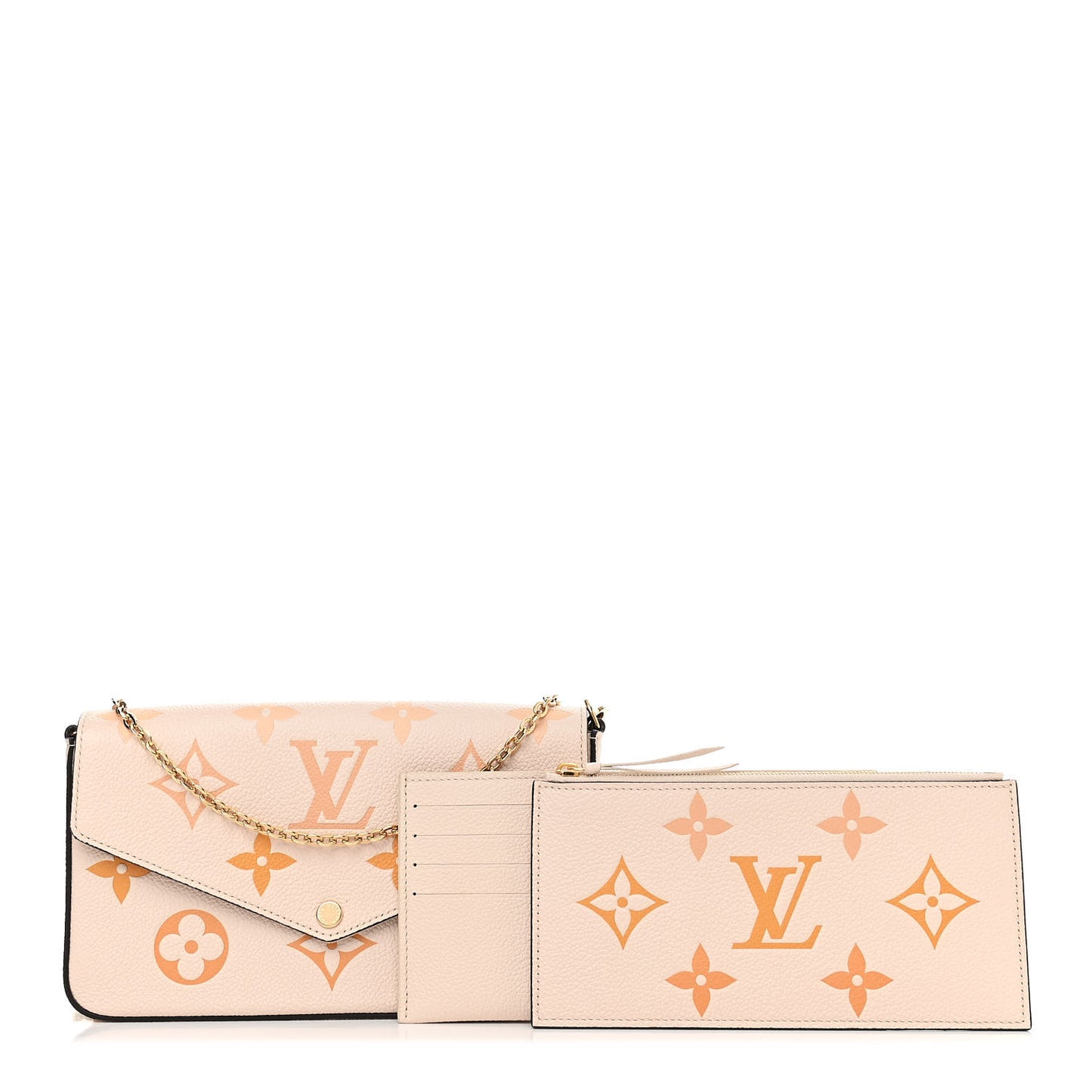 Empreinte Monogram Giant By The Pool Felicie Pochette Chain Wallet Cream Saffron