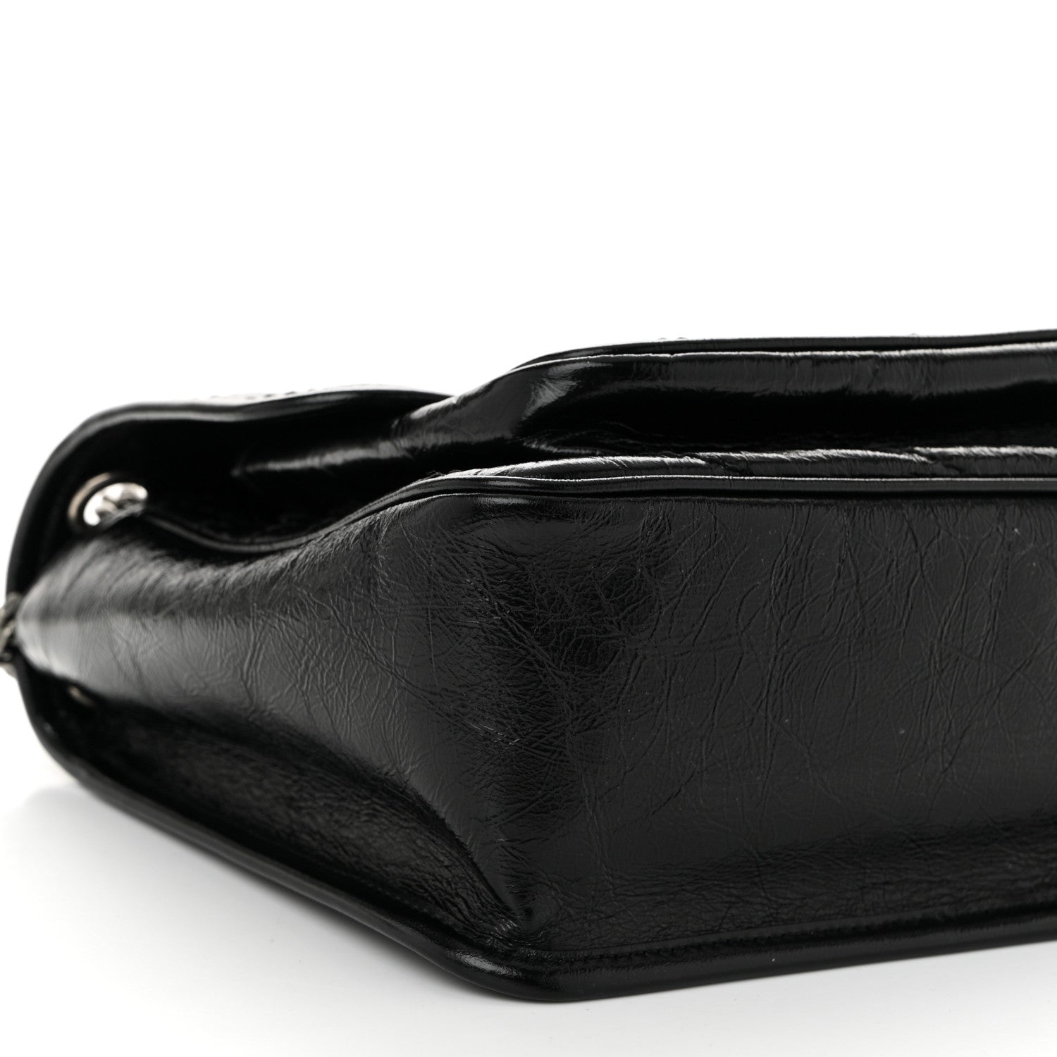 Saint Laurent Crinkled Calfskin Matelasse Monogram Medium Niki Chain Satchel Black 9 of 10