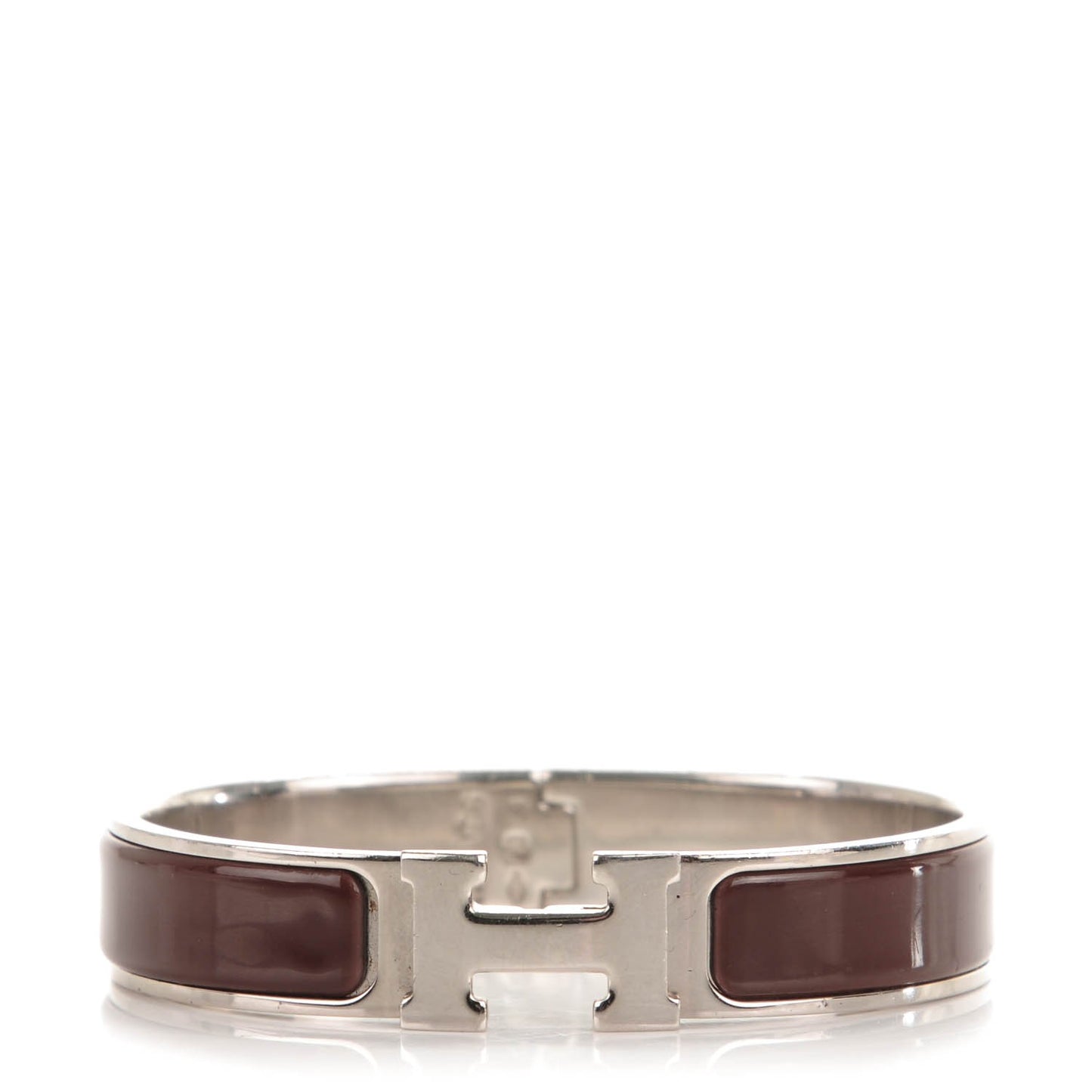Enamel Narrow Clic Clac H Bracelet PM Chocolate