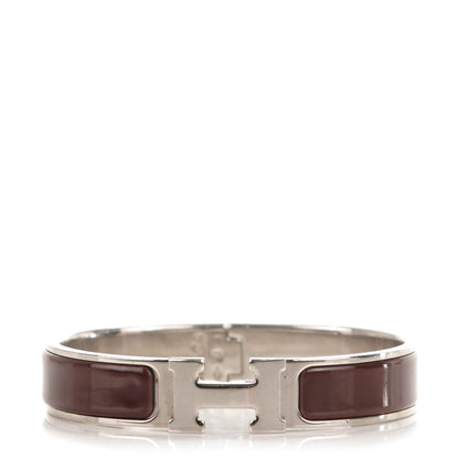 Hermes Enamel Narrow Clic Clac H Bracelet PM Chocolate 1 of 4
