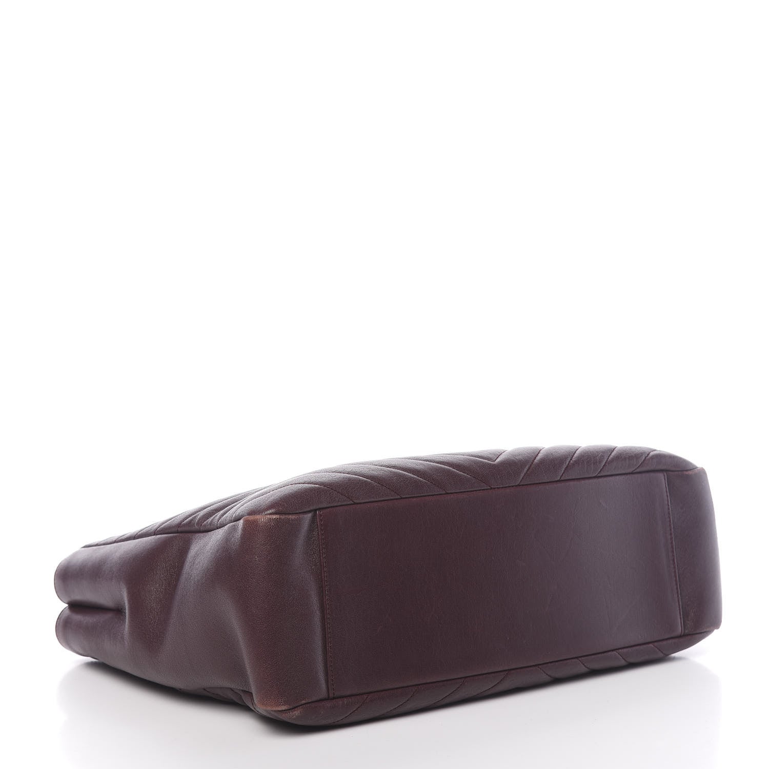 Saint Laurent Sheepskin Matelasse Chevron Large Monogram Shopping Bag Burgundy 4 of 11