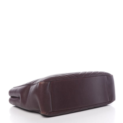 Saint Laurent Sheepskin Matelasse Chevron Large Monogram Shopping Bag Burgundy 4 of 11
