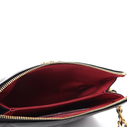 Chanel Shiny Goatskin Quilted Small Chanel 19 Pouch With Handle Black 5 of 9