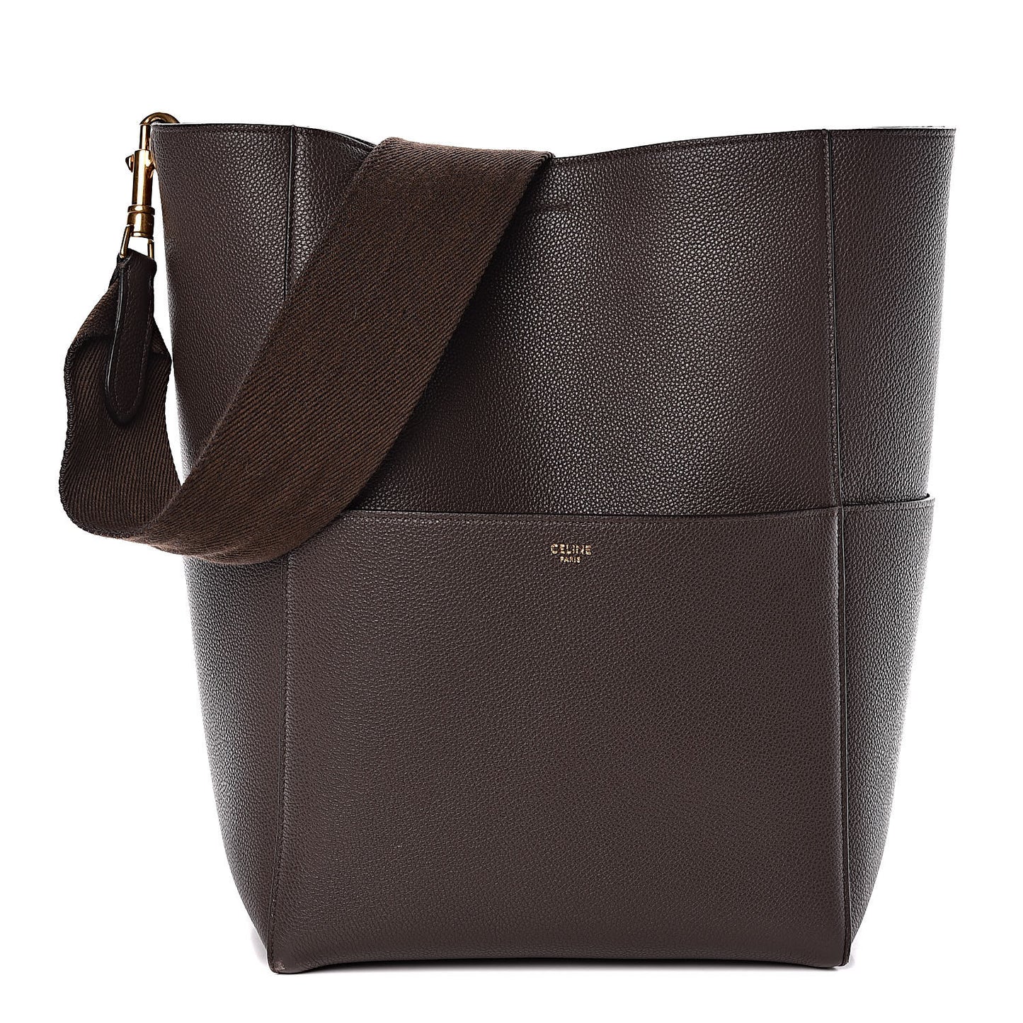 Soft Grained Calfskin Sangle Bucket Bag Ecorce