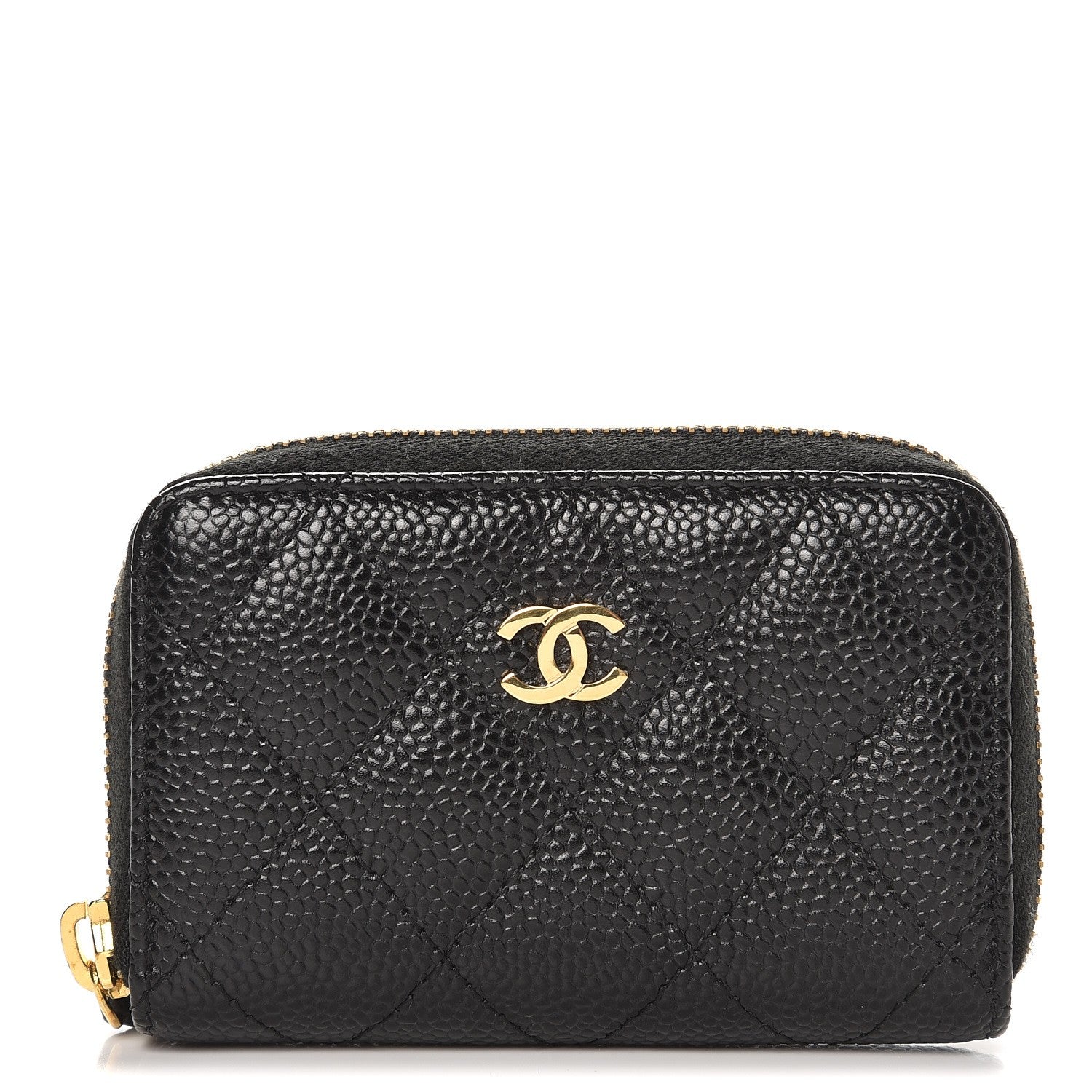 Chanel Caviar Quilted Zip Coin Purse Black 1 of 8