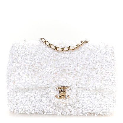 Chanel Sequin Mini Rectangular Flap White 1 of 10