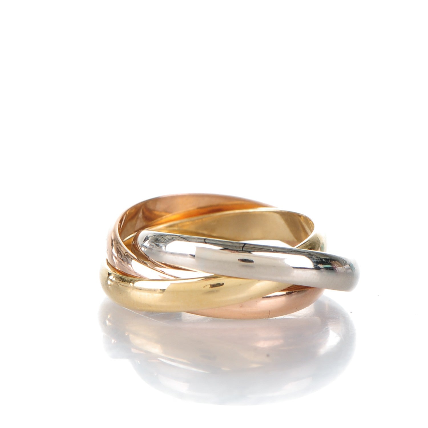 Cartier 18k Pink Yellow White Gold Les Must De Trinity Ring 60 9 3 of 4