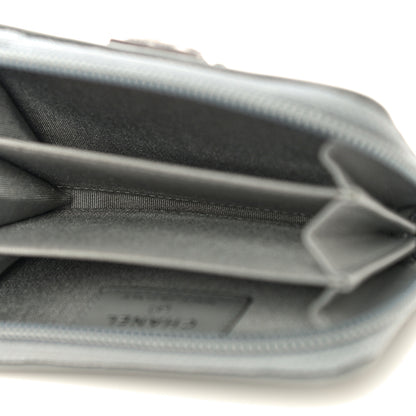 Chanel Lambskin Quilted Boy Zip Around Coin Purse Wallet Grey 5 of 14