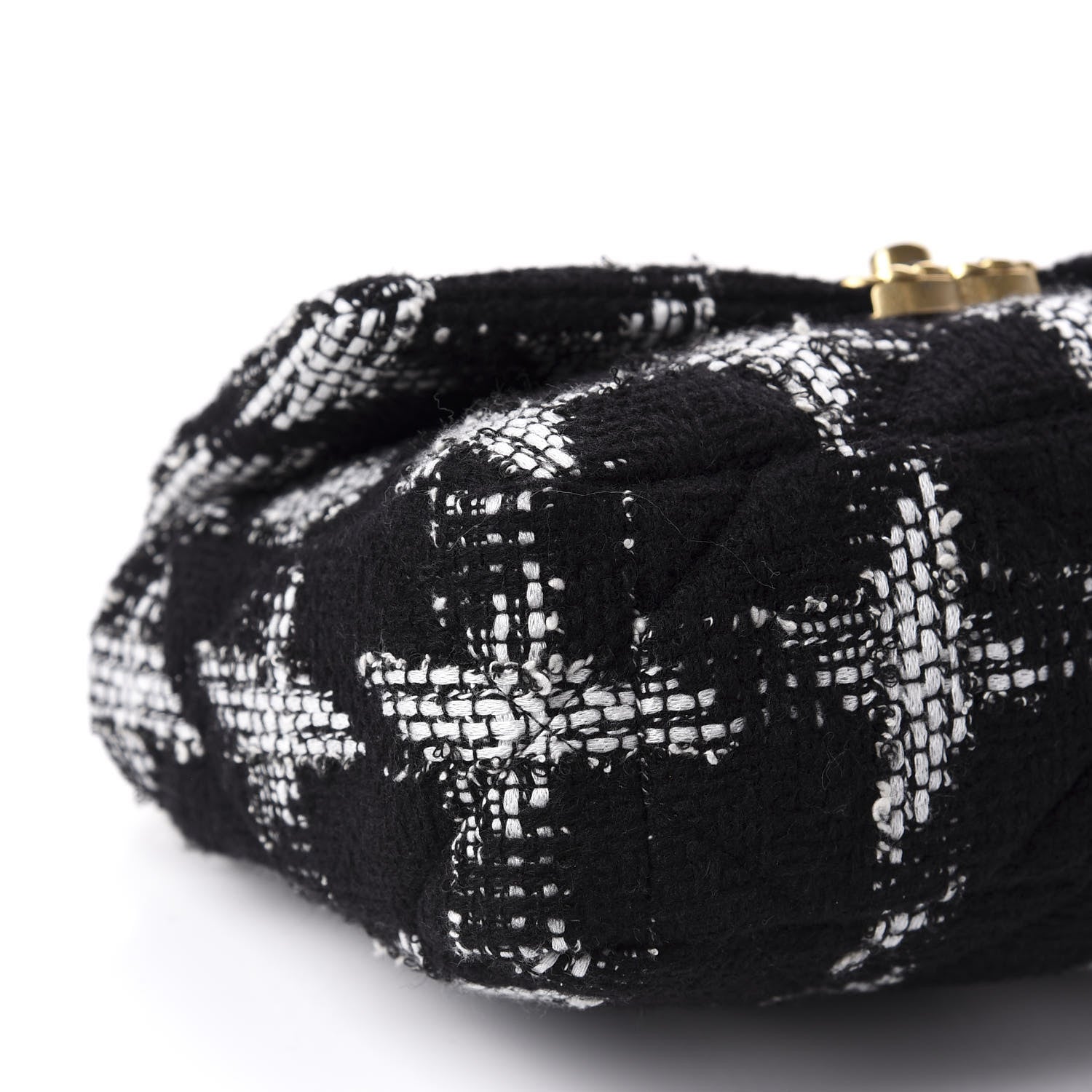 Chanel Tweed Quilted Medium 19 Flap Black White 7 of 12