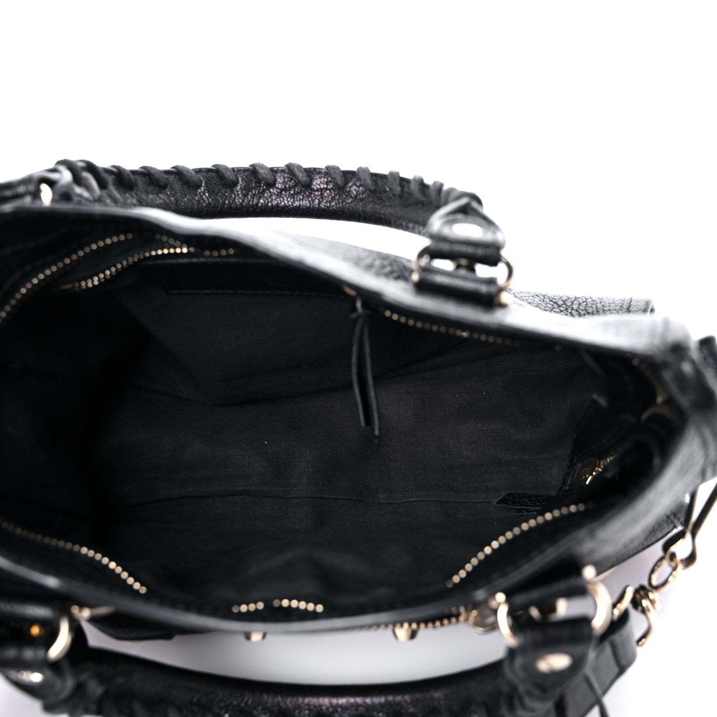 Chevre Gold Metallic Edge Hardware Mini City Black