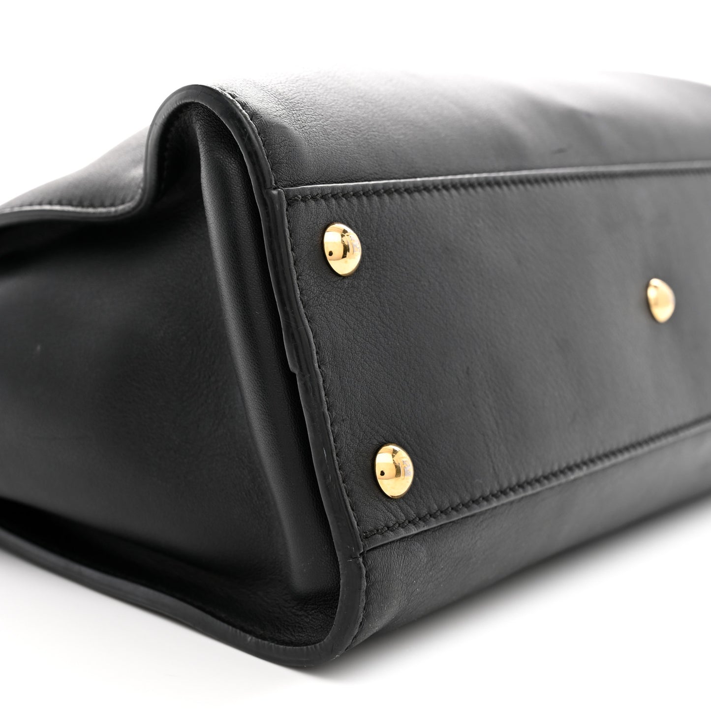 Vitello Seta Shiny Nappa Medium Peekaboo Iconic Satchel Black