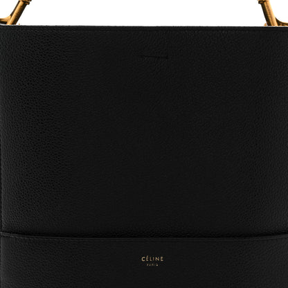 Celine Soft Grained Calfskin Sangle Bucket Bag Black 8 of 12