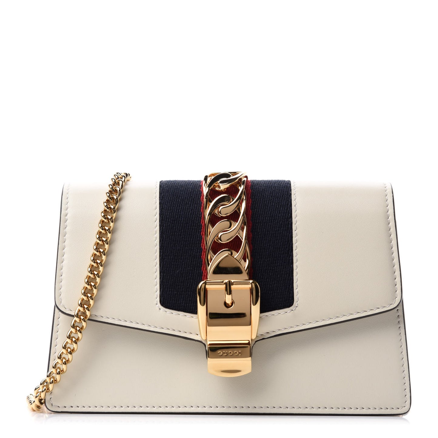 Calfskin Super Mini Sylvie Chain Shoulder Bag White