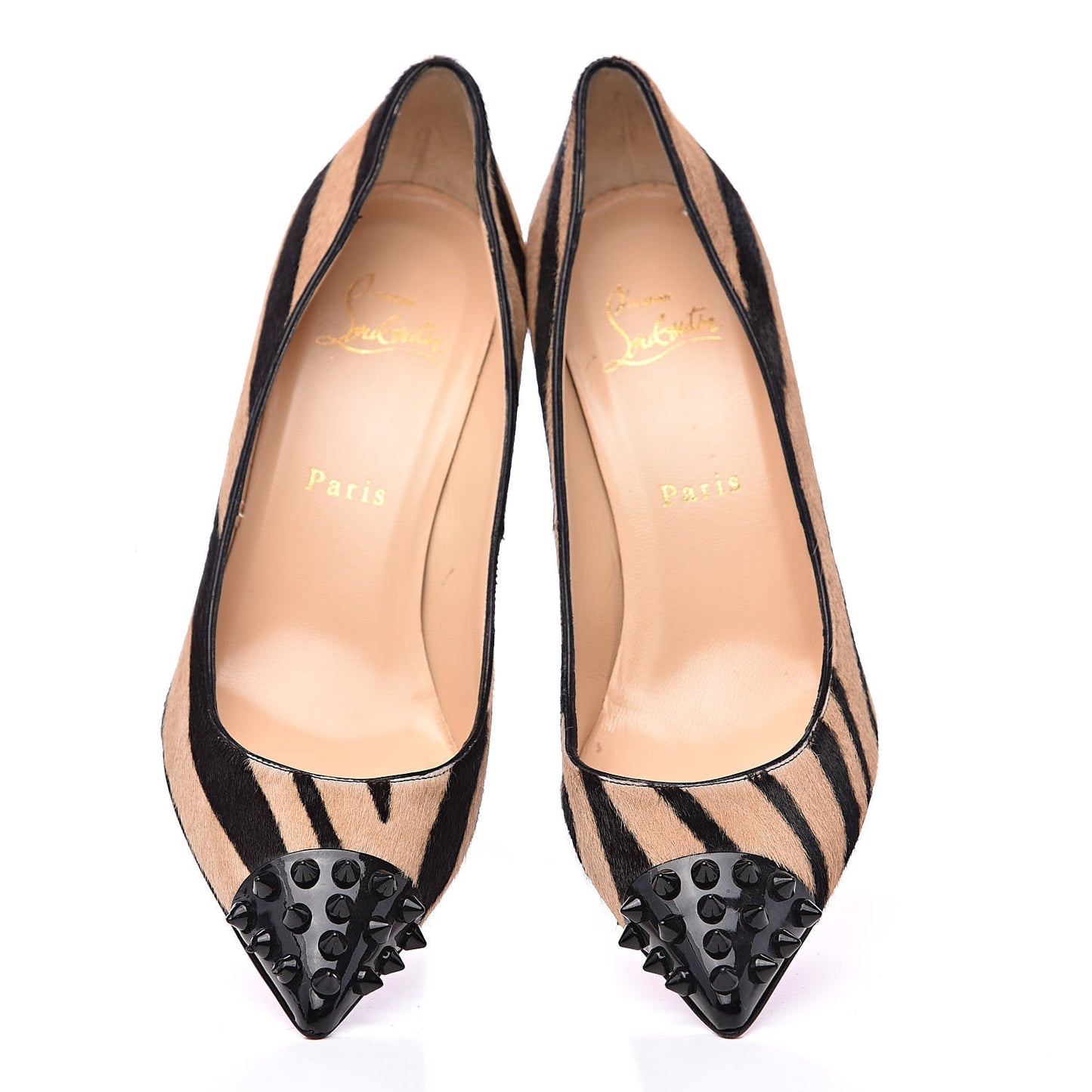 Calf Hair Patent Zebra Print Geo 85 Pumps 37 Dune Black