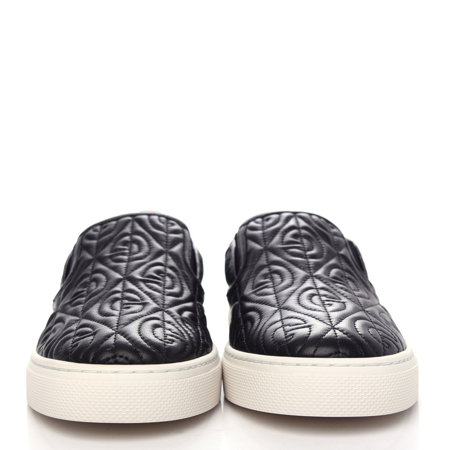 Nappa Web G Rhombus Quilted Mens Slip On Sneakers 8.5 Black