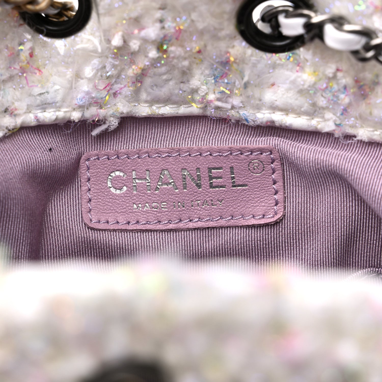 Chanel Tweed PVC Quilted Small Gabrielle Backpack White 6 of 10