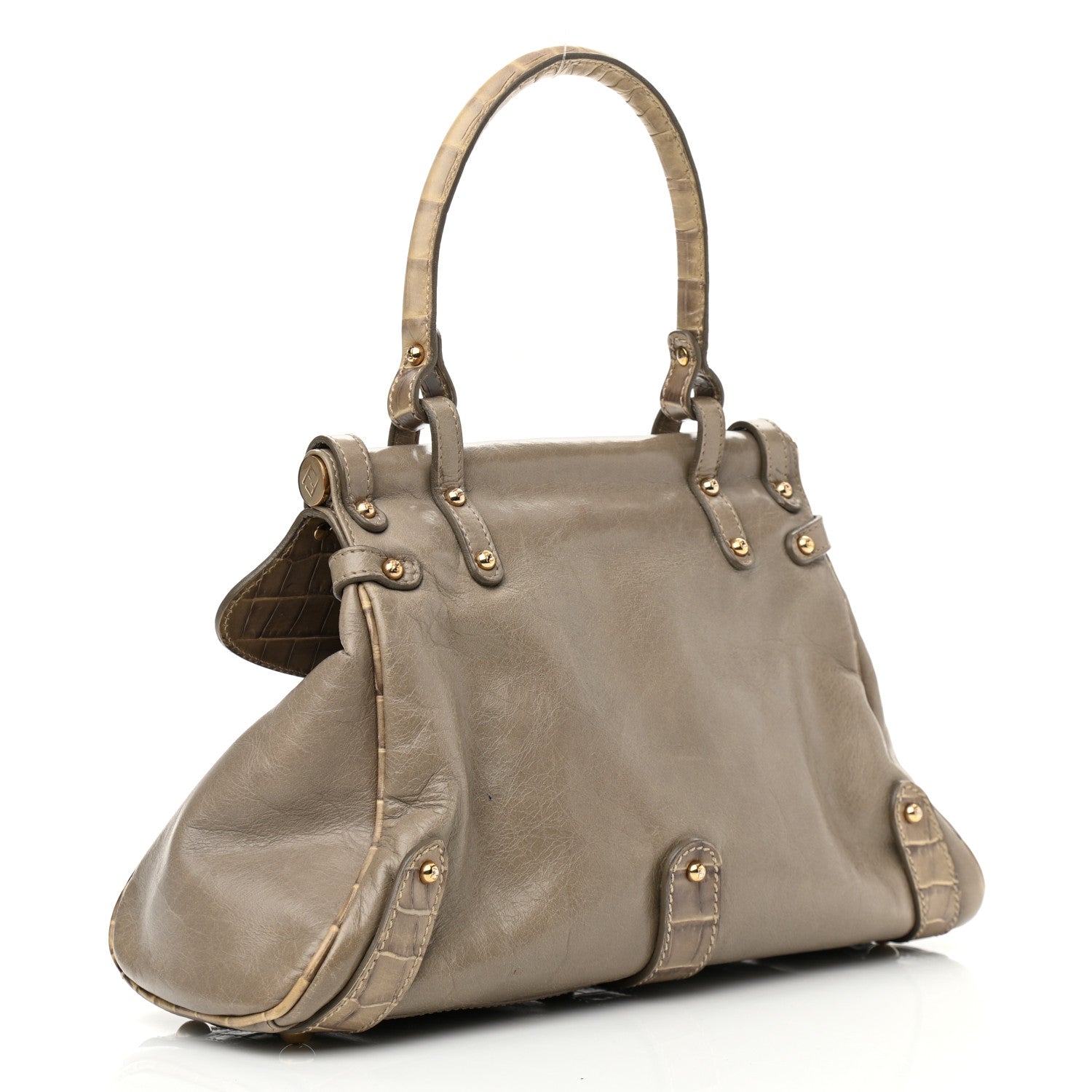 Fendi Lambskin Crocodile Embossed Medium Magic Bag Beige 3 of 12
