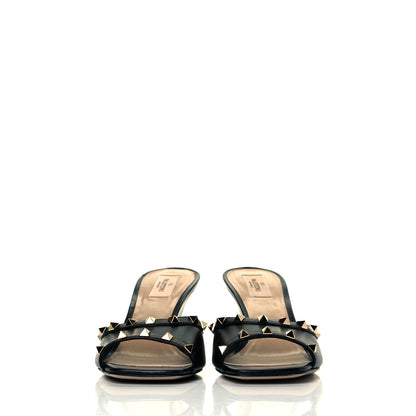 Valentino Garavani Calfskin Rockstud Wedge Sandals 41 Black 6 of 24