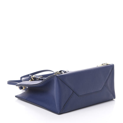 Balenciaga Grained Calfskin Gold Metallic Edge Hardware Papier Mini A4 Tote Bleu 4 of 8