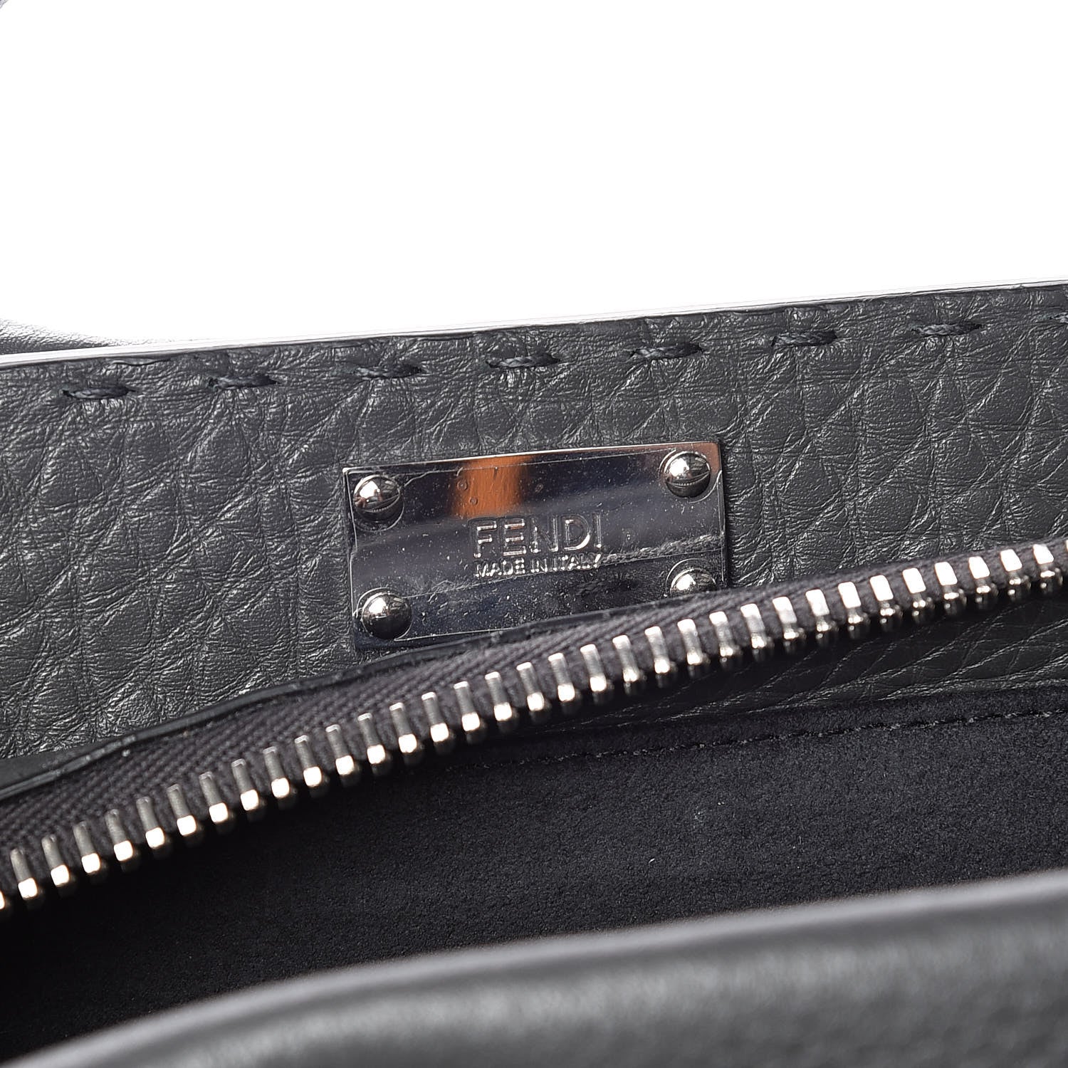 Fendi Cuoio Romano Selleria Monster Eyes Large Peekaboo Iconic Fit Satchel Asfalto 8 of 16