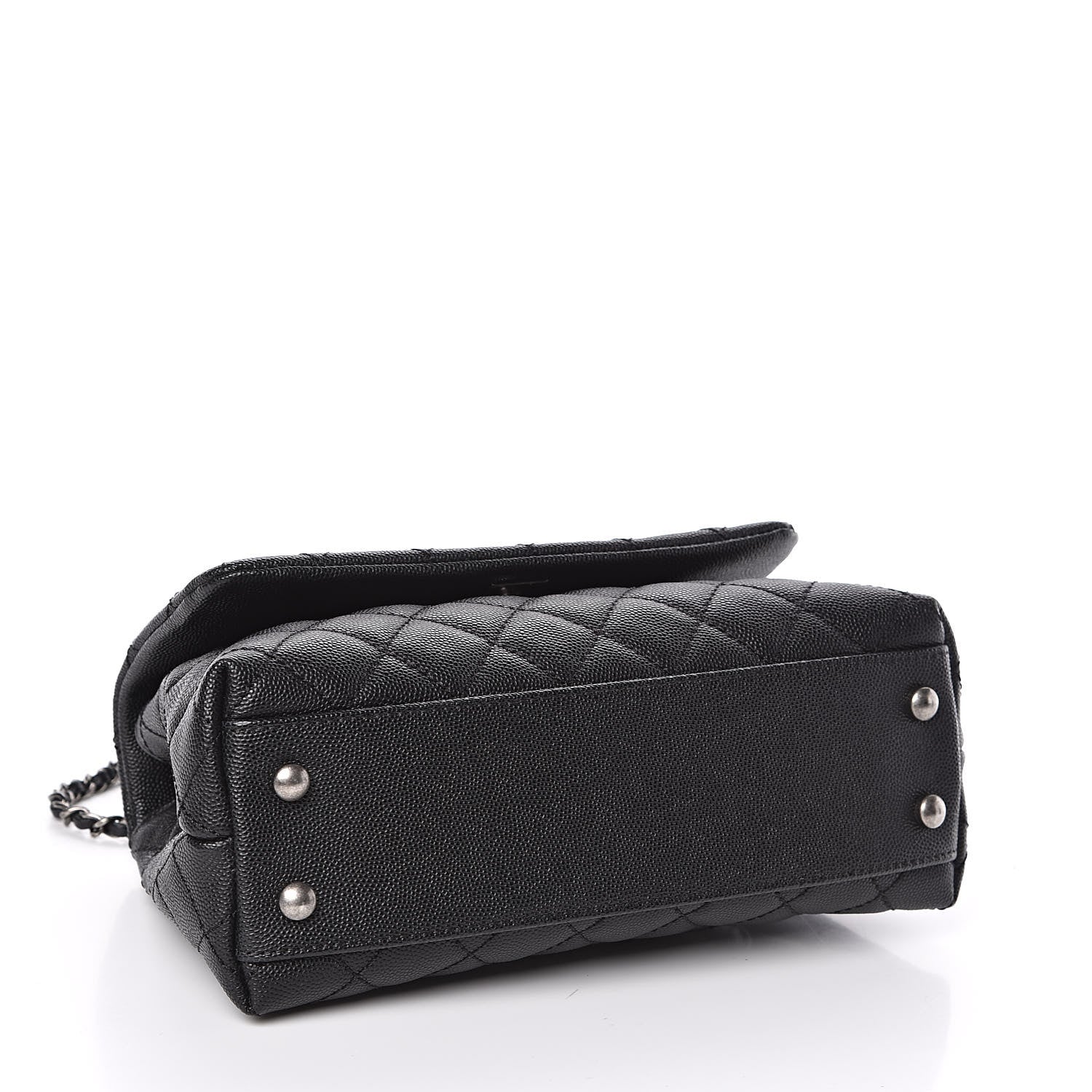 Chanel Caviar Lizard Quilted Mini Coco Handle Flap Black 4 of 10