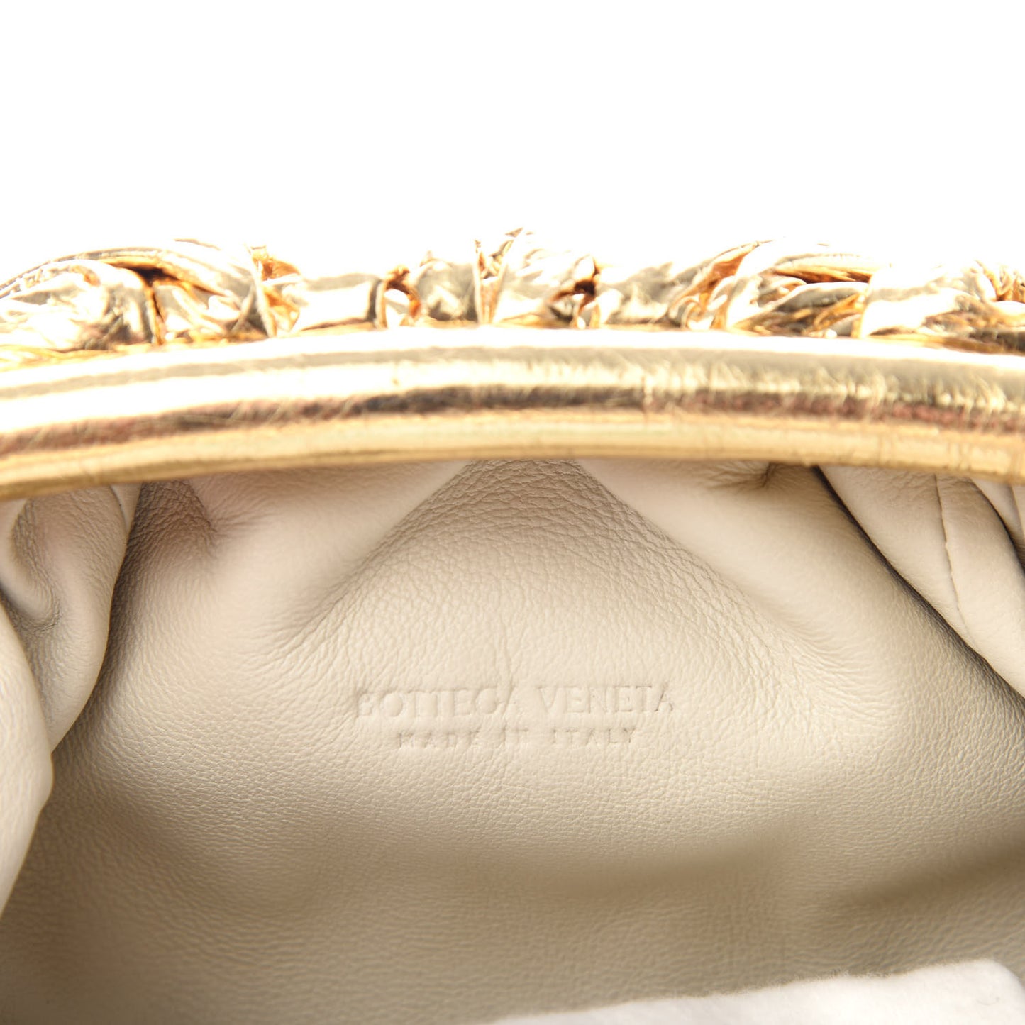 Metallic Crinkled Lambskin The Mini Pouch Oro