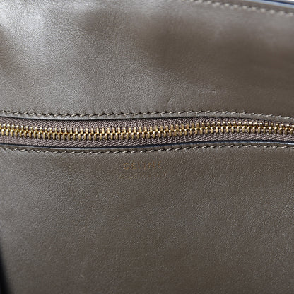 Celine Crocodile Embossed Nubuck Calfskin Small Tie Knot Tote Grey 7 of 10