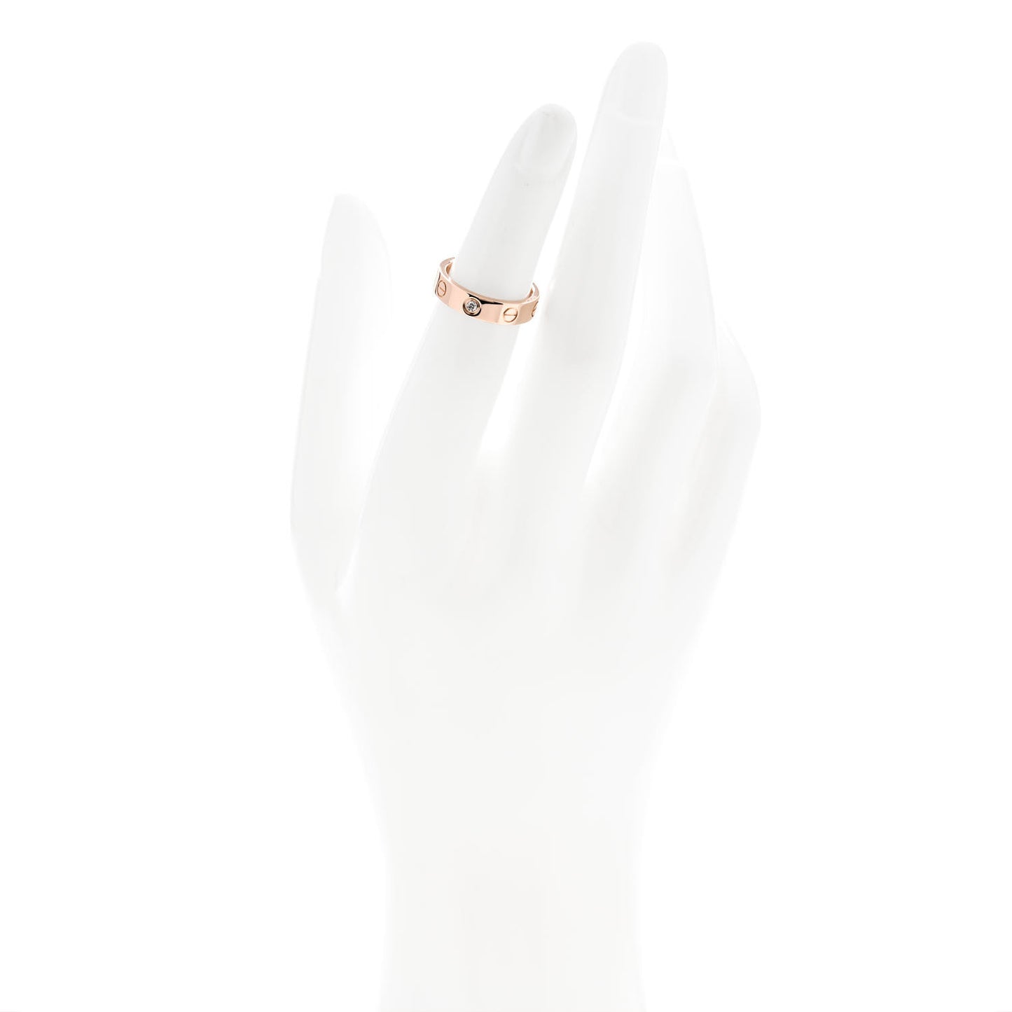 18K Pink Gold Diamond 4mm LOVE Wedding Band Ring 47 4