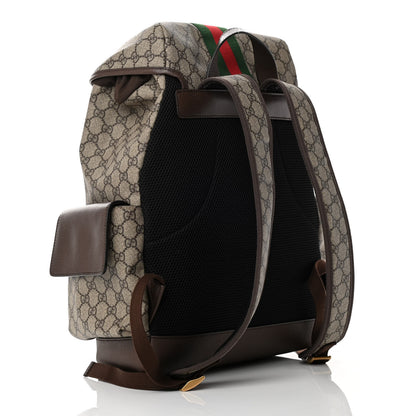 Gucci GG Supreme Monogram Medium Ophidia Double Buckle Backpack Brown 3 of 10