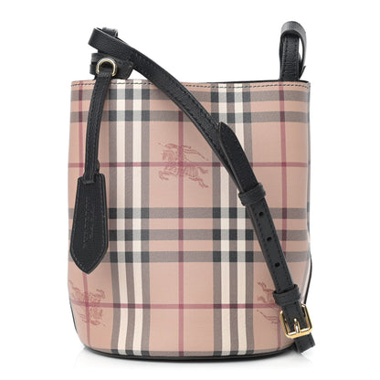 Burberry Haymarket Check Colours Small Lorne Bucket Crossbody Black 1 of 11