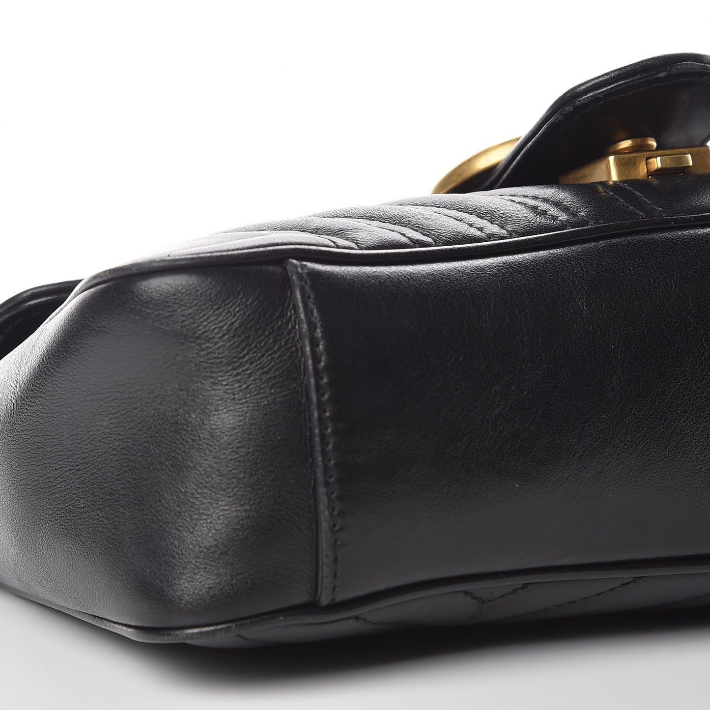 Calfskin Matelasse Small GG Marmont Shoulder Bag Black
