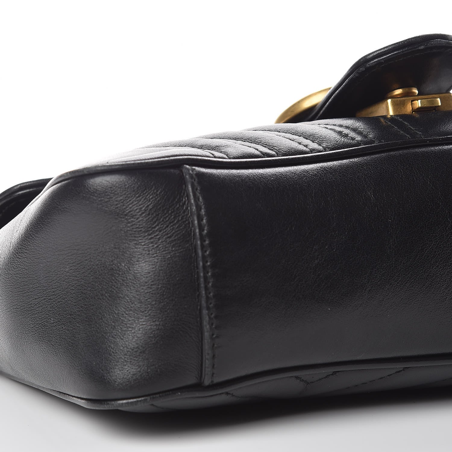 Gucci Calfskin Matelasse Small GG Marmont Shoulder Bag Black 14 of 16