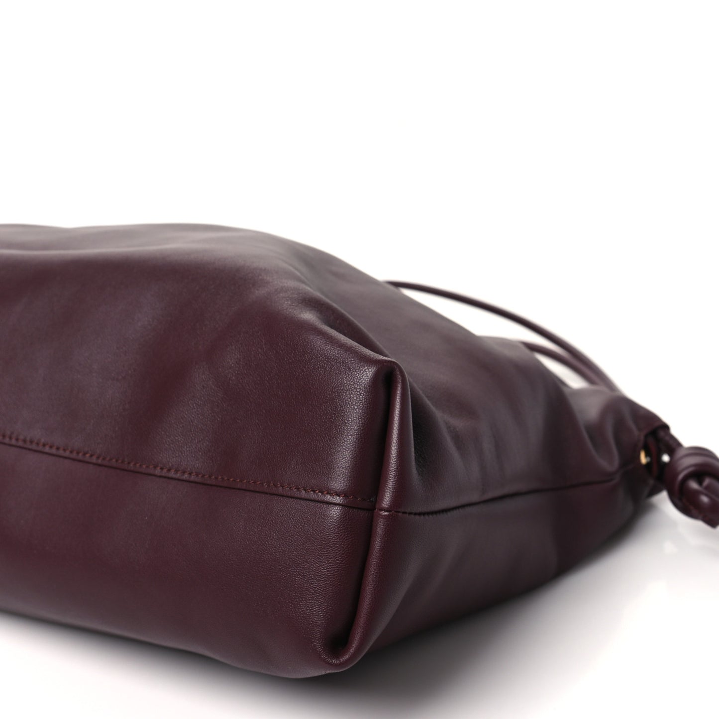 Mellow Nappa Donut Chain Large Flamenco Knot Clutch Dark Burgundy