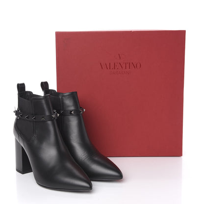 Valentino Garavani Calfskin Rockstud Chelsea 85mm Ankle Boots 39.5 Black 10 of 10