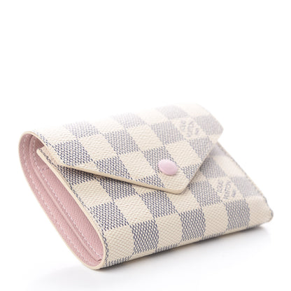 Louis Vuitton Damier Azur Victorine Wallet Rose Ballerine 3 of 5