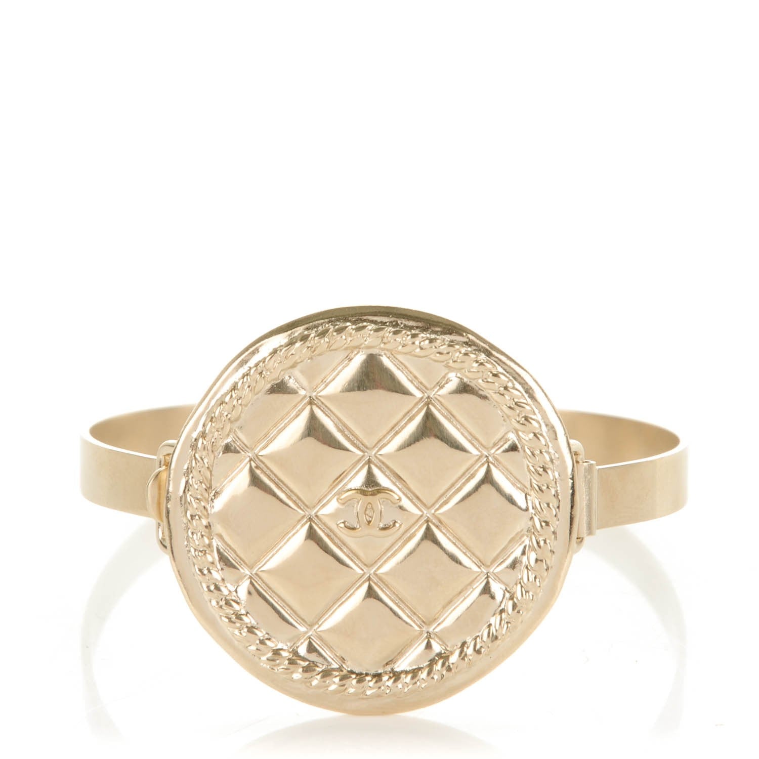 Chanel Metal Quilted CC Coin Bracelet Gold 1 of 4