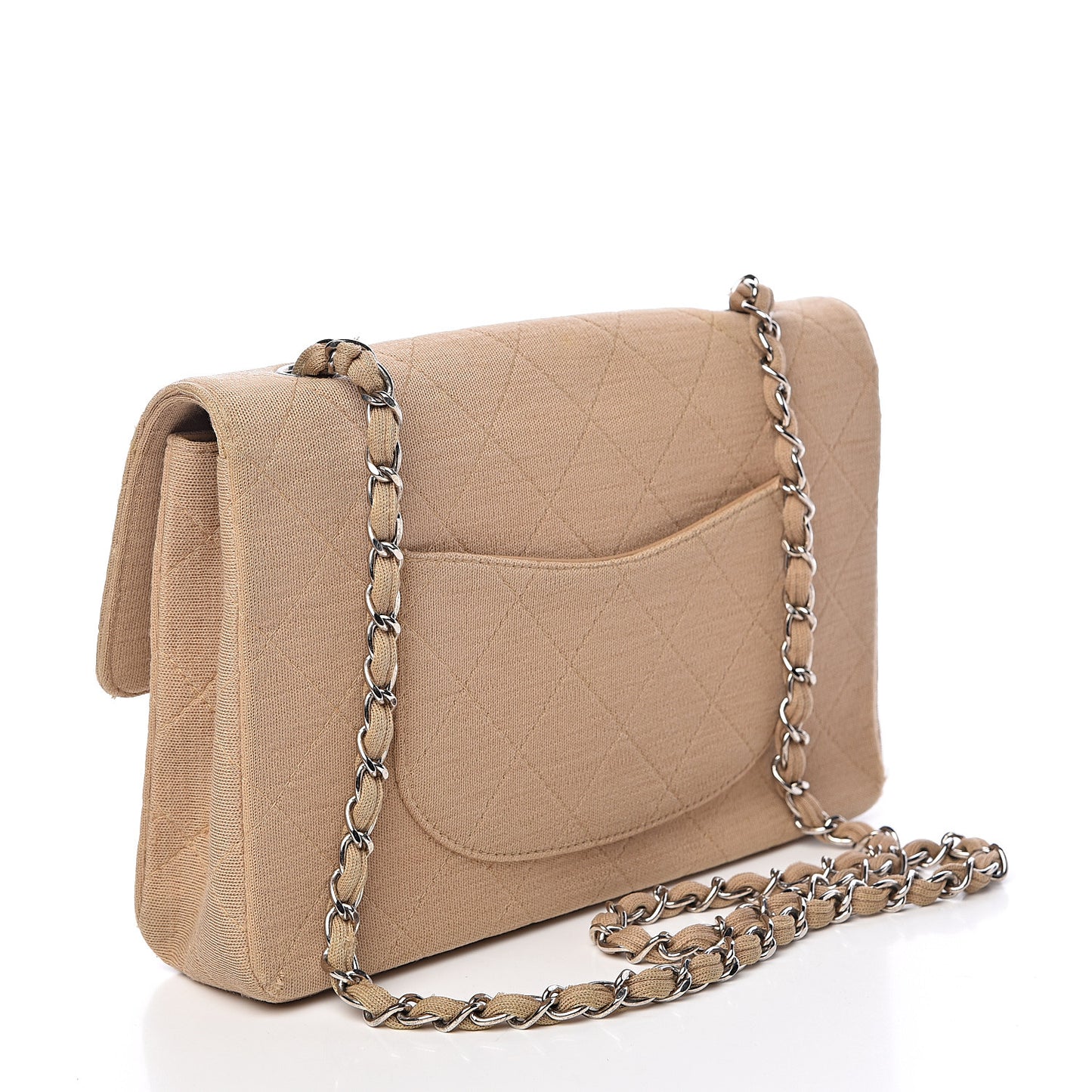 Jersey Quilted Jumbo Single Flap Beige