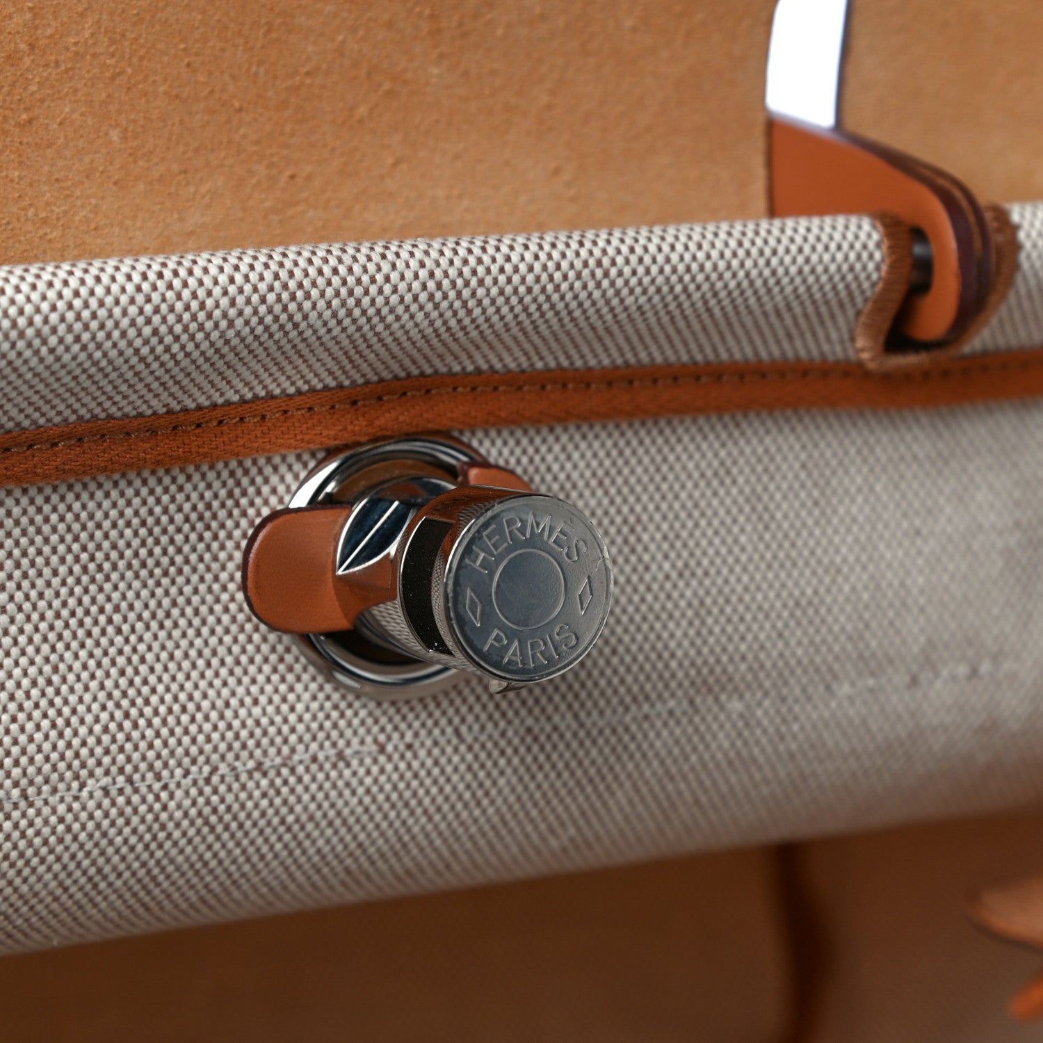 Hermes Vache Hunter Toile Pegase Pop Herbag Zip Retourne 31 PM Capucine Ecru 8 of 23