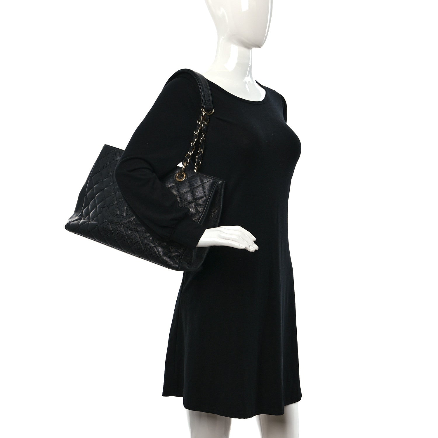 Chanel Caviar Quilted Grand Shopping Tote GST Black 2 of 10