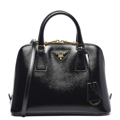 Prada Saffiano Vernice Small Promenade Tote Black 1 of 7